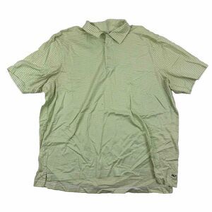 Vineyard Vines Marthas Vineyard Green White Striped Polo Shirt S/S Sz XL Cotton
